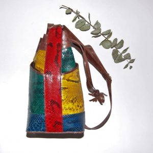 Bolso | Bucket de piel de serpiente original teñida en varios colores